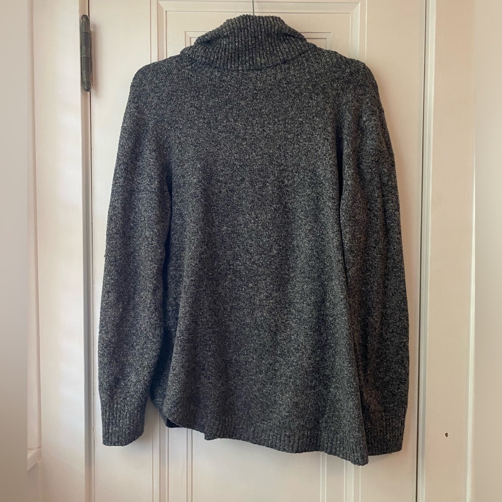 Tahari dark charcoal gray marled cowl neck sweater. L - Picture 5 of 5